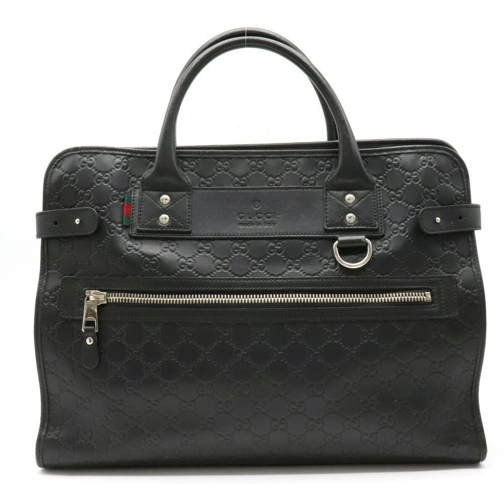 Shima Web Loop Business Bag Document Bag Briefcase Rubber Coated Leather Black